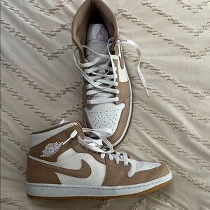 Nike Air Jordan Sneakers in White and Tan